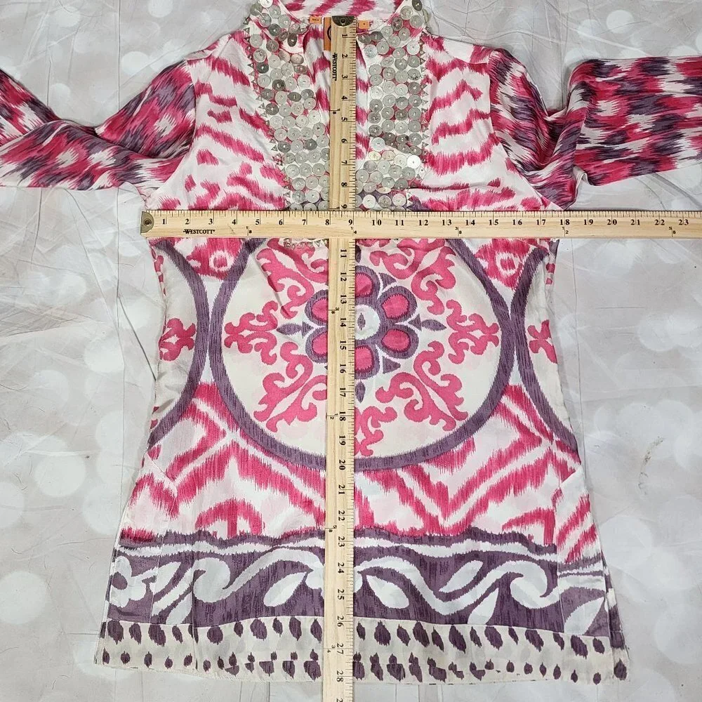 Tori Burch Silk Floral Tunic, Women's 4